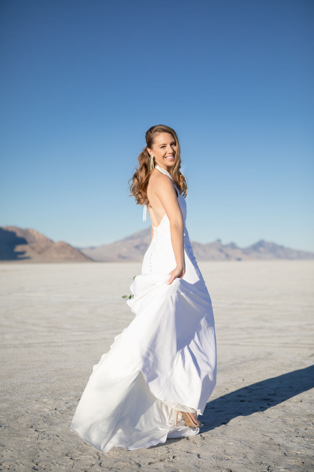 Simple Elegant Modern Goli June Brighton Wedding Dress Victoria Chukarov Salt Flats Utah 3