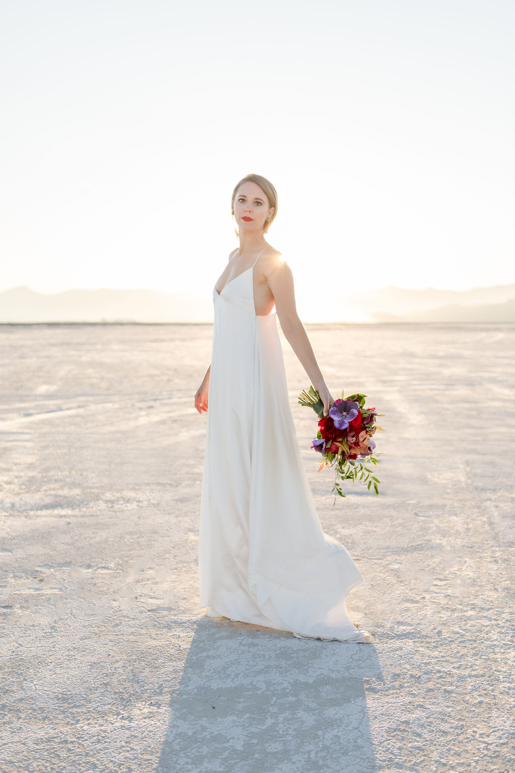 Simple Elegant Modern Goli June Luca Wedding Dress Victoria Chukarov Salt Flats Utah 18