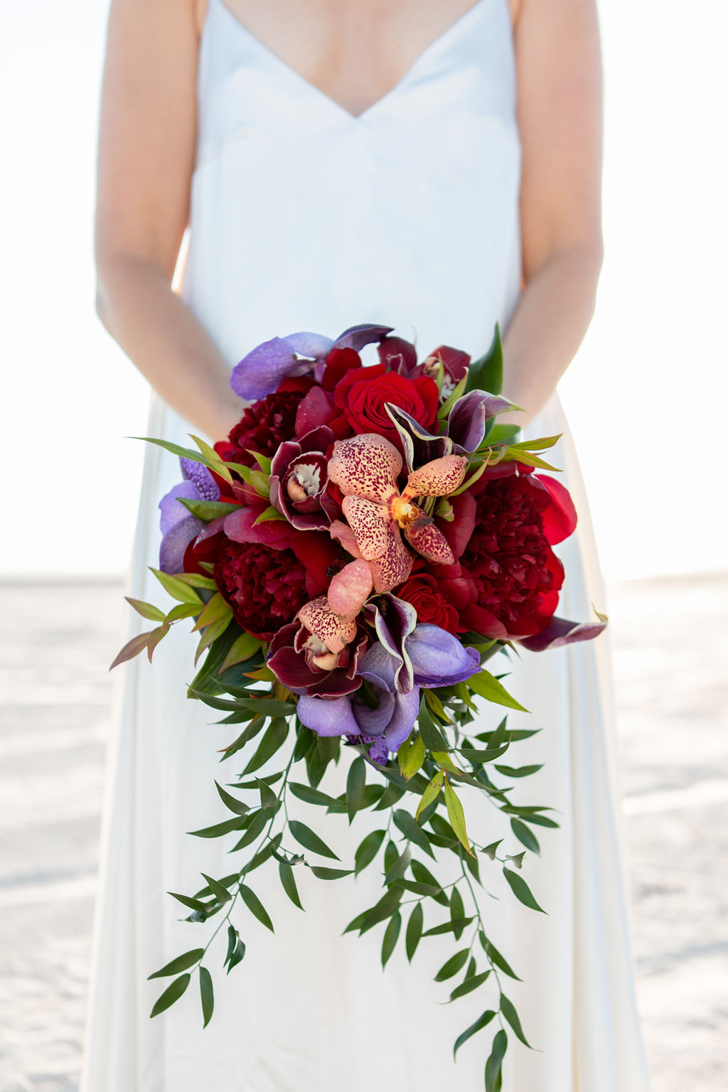Simple Elegant Modern Red Floral Wedding Bouquet Victoria Chukarov Salt Flats Utah1